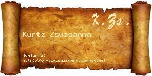 Kurtz Zsuzsanna névjegykártya